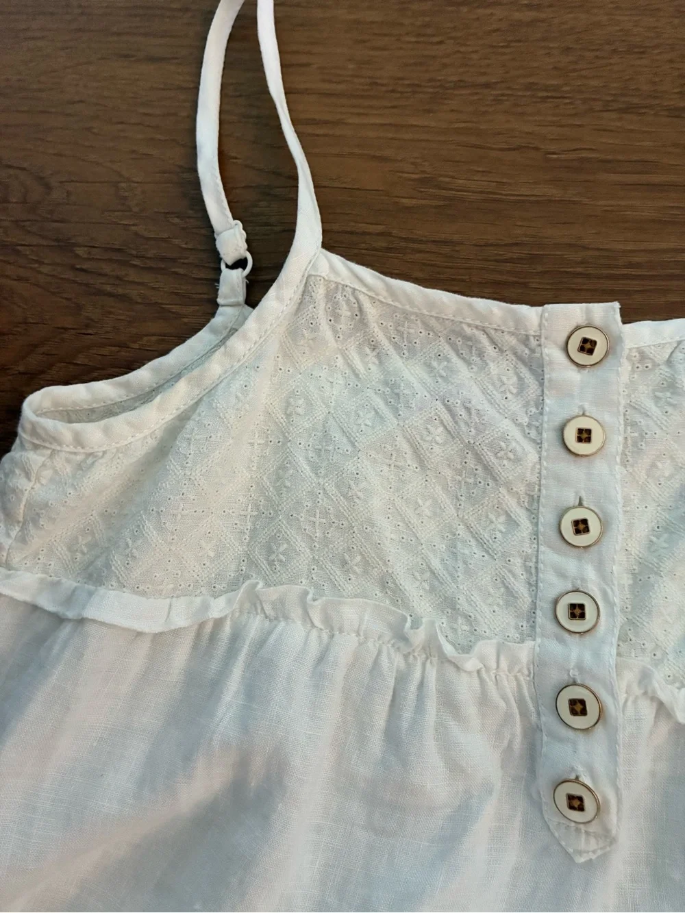 Juicy Couture White Eyelet Spaghetti Strap Dress